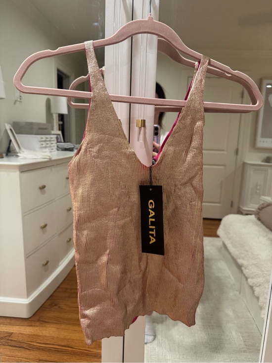 Galita Tops - Galita Metallic Gold Ribbed Camisole